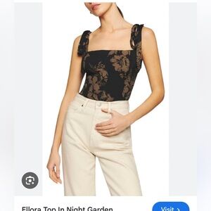 REFORMATION Ellora Tie Strap Tank Night Garden size 4